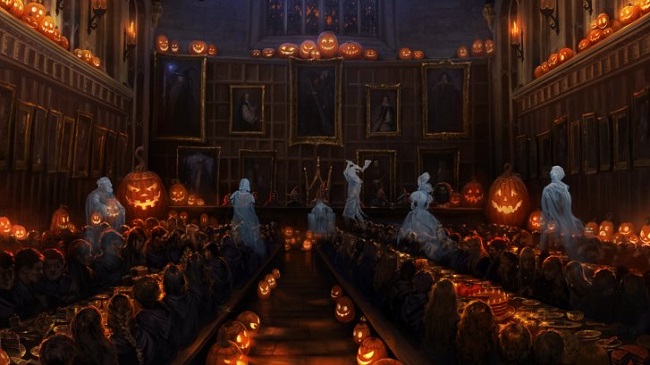hogwarts_pm_b3c8m1_greathallhalloweenwithghostsandstudents_moment