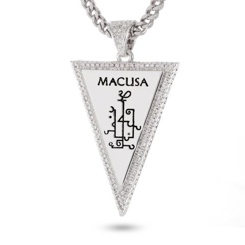 NKX11934 The White Gold MACUSA Triangle Necklace from Fantastic Beasts 1 large
