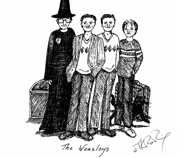 JKR Weasleyler illustrasyonu